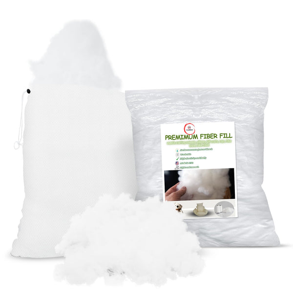 SK CHUMRA High-Resilience Premium Polyester Fiber Fill-Perfect for Pillows, Couch Cushions,Plush Toys,DIY Crafts,&Pet Beds -Cloud Soft, Kid & Pet Safe, Washable, Durable-Made in USA (2, Pounds)