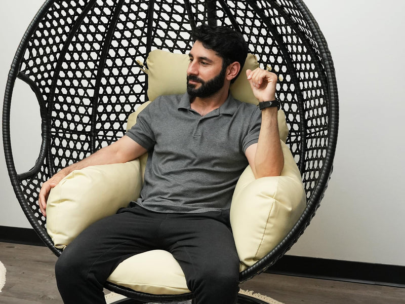 Beige egg chair cushion