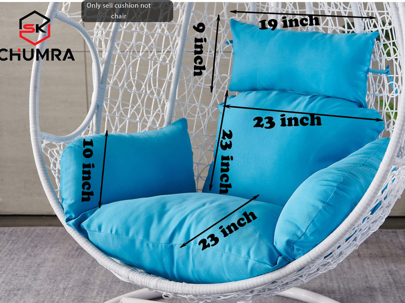 Blue egg chair cushion