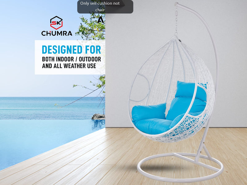Blue egg chair cushion