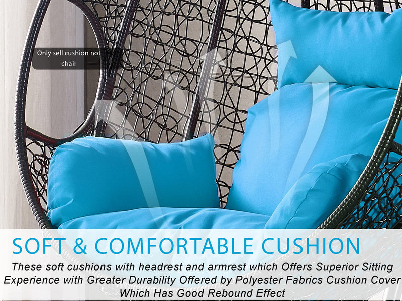 Blue egg chair cushion