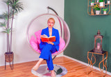 Pink egg chair cushion