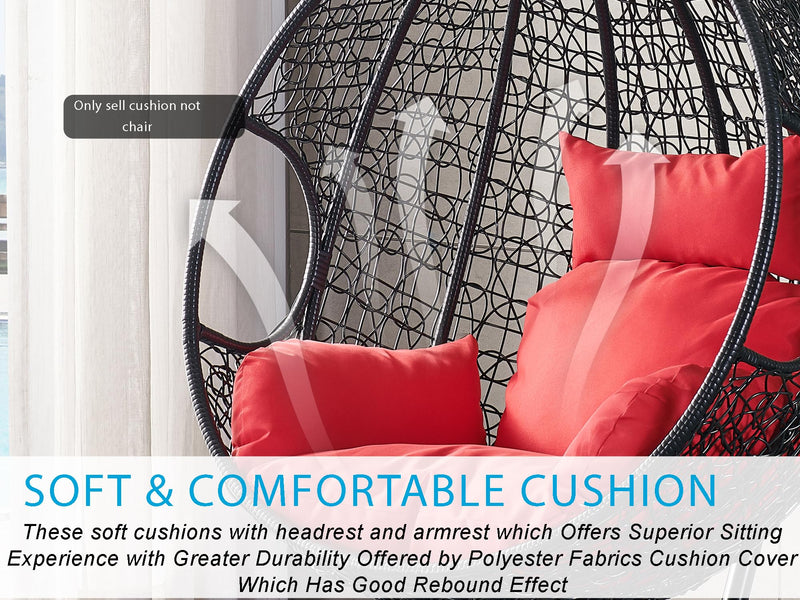 Red egg chair cushion