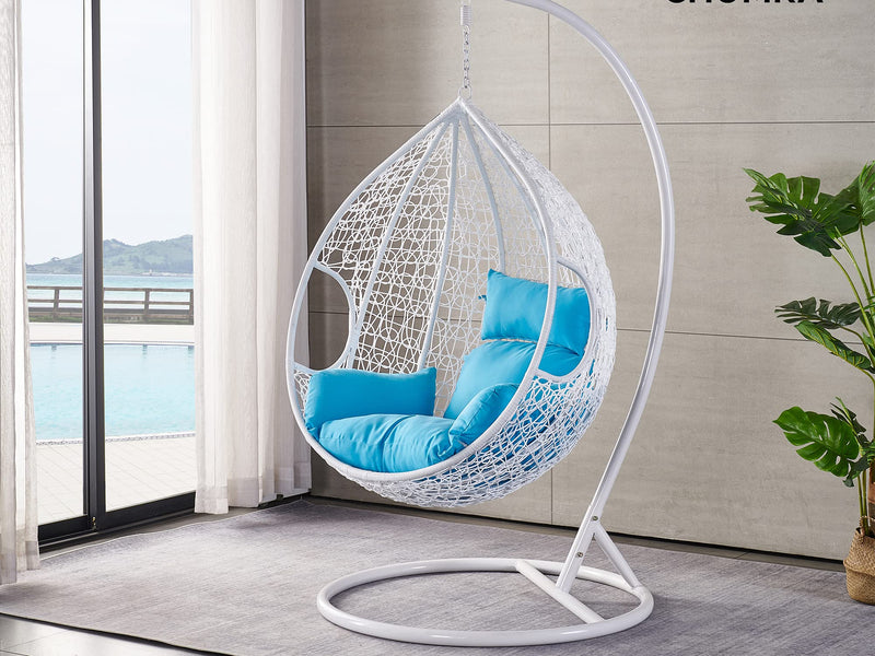 Blue egg chair cushion