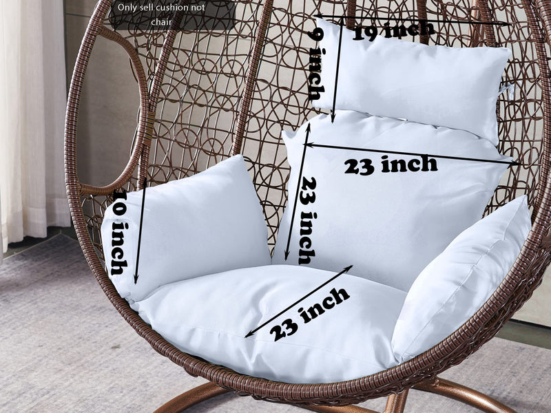 white egg chair cushion
