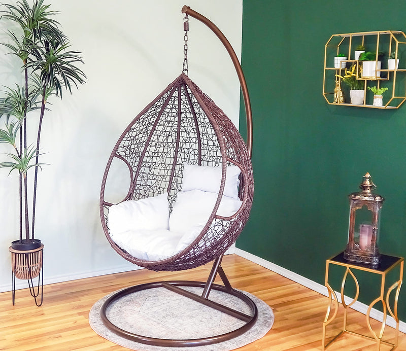 white egg chair cushion