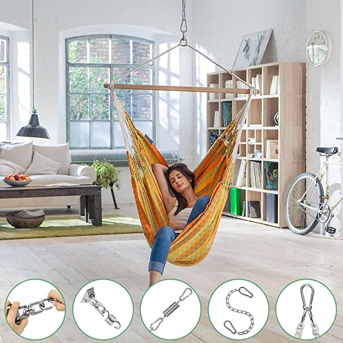 Hammock Chair Hanging Hardware Kit with Chain and Spring