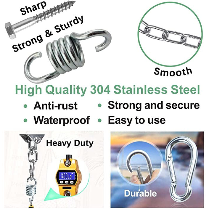 Hammock Chair Hanging Hardware Kit with Chain and Spring