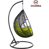 SK CHUMRA Black Egg Swing Chair Water Drop Shaped Hammock Luxury Hand Woven