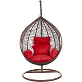 SK CHUMRA Brown Egg Swing Chair Water Drop Shaped Hammock Luxury Hand Woven
