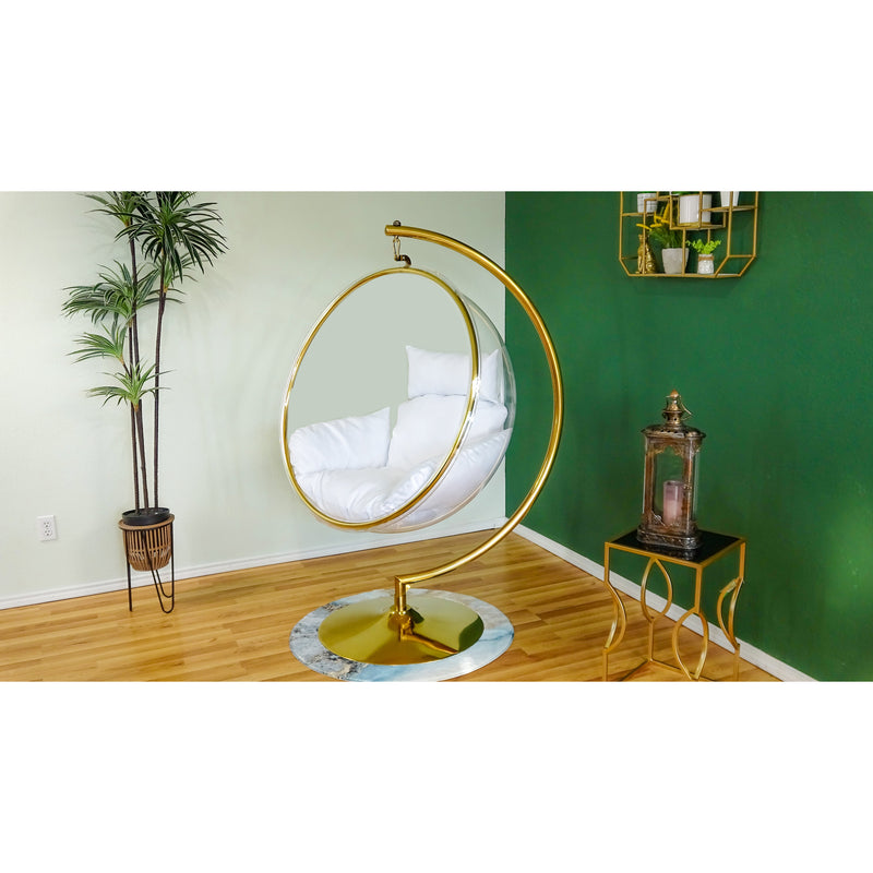 white Bubble Chair Acrylic Swing with Stand