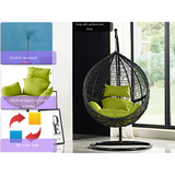 green Cushion Hanging Swing Egg Chair