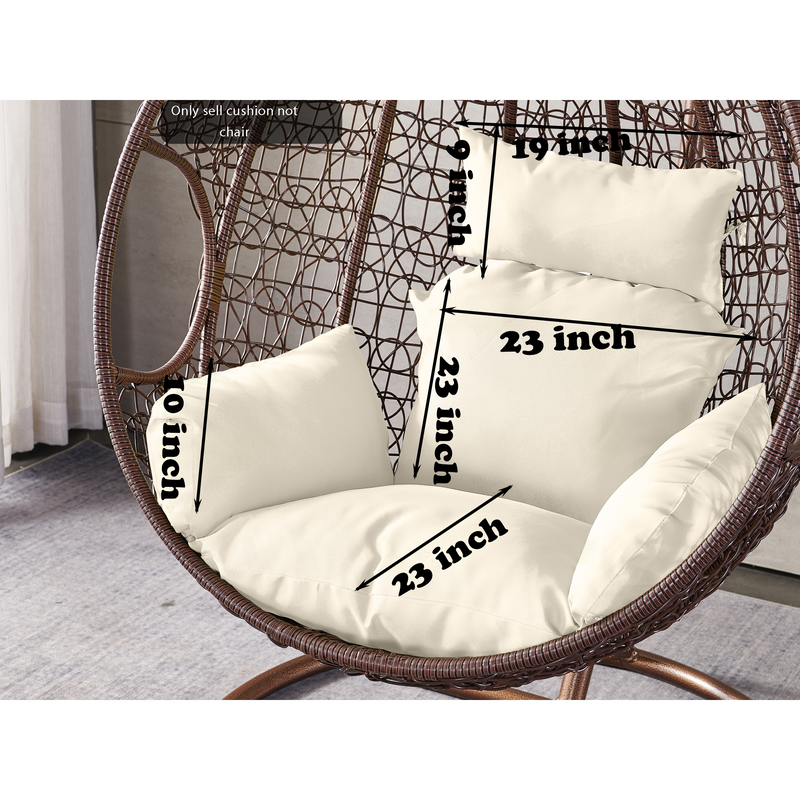 ivory Cushion Hanging Swing Egg Chair 