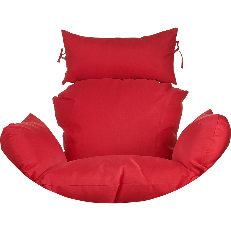 red Cushion Hanging Swing Egg Chair 