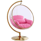 pink Bubble Chair Acrylic Swing with Stand