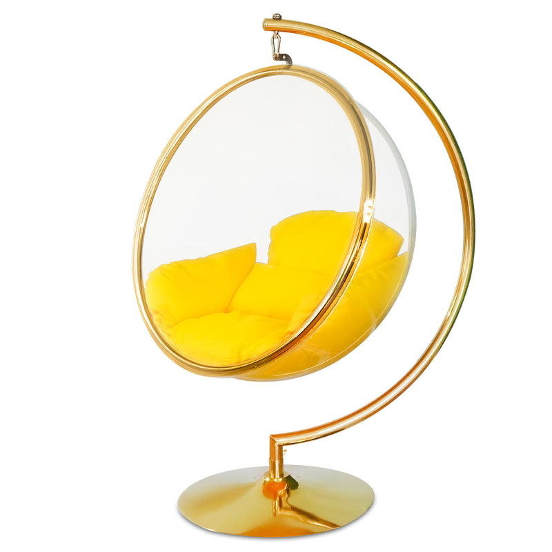 yellow Bubble Chair Acrylic Swing with Stand