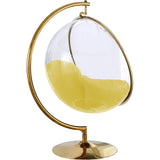 yellow bubble chair with stand