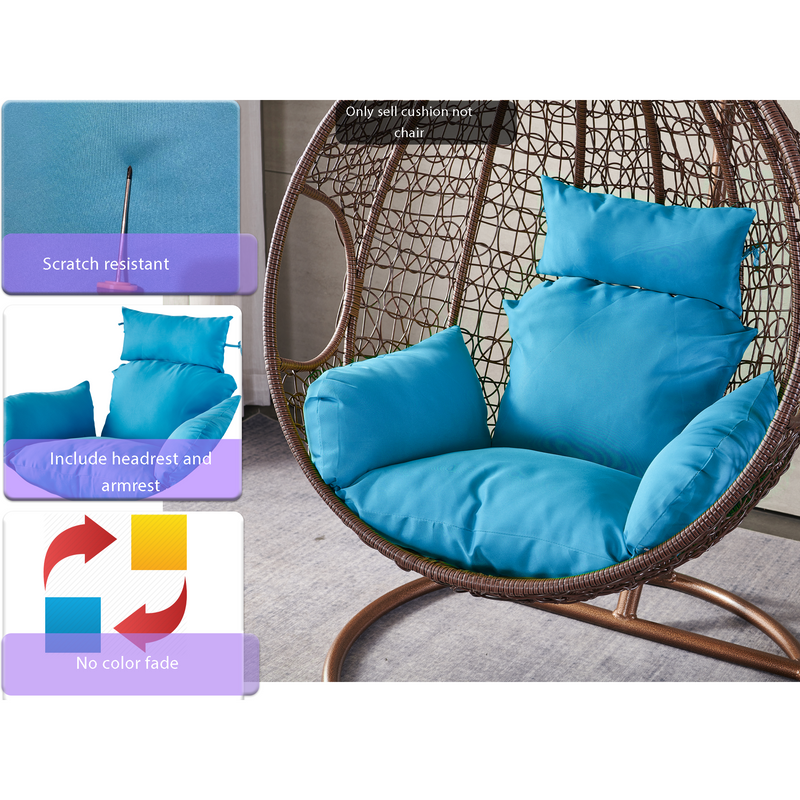 blue Cushion Hanging Swing Egg Chair 