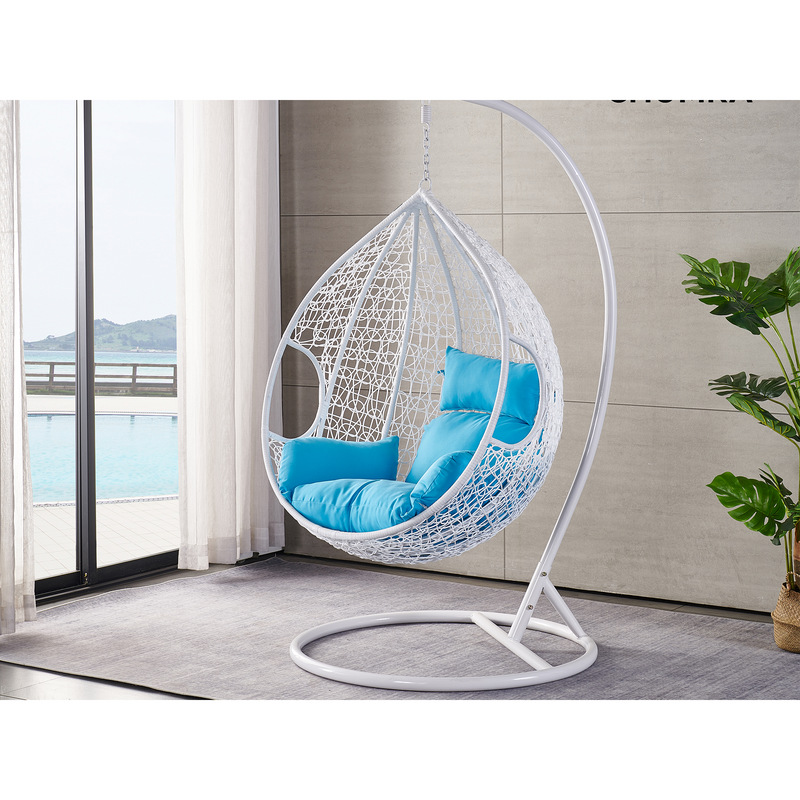 blue Cushion Hanging Swing Egg Chair