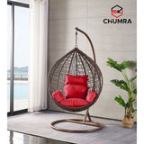 SK CHUMRA Brown Egg Swing Chair Water Drop Shaped Hammock Luxury Hand Woven