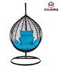 SK CHUMRA Black Egg Swing Chair Water Drop Shaped Hammock Luxury Hand Woven